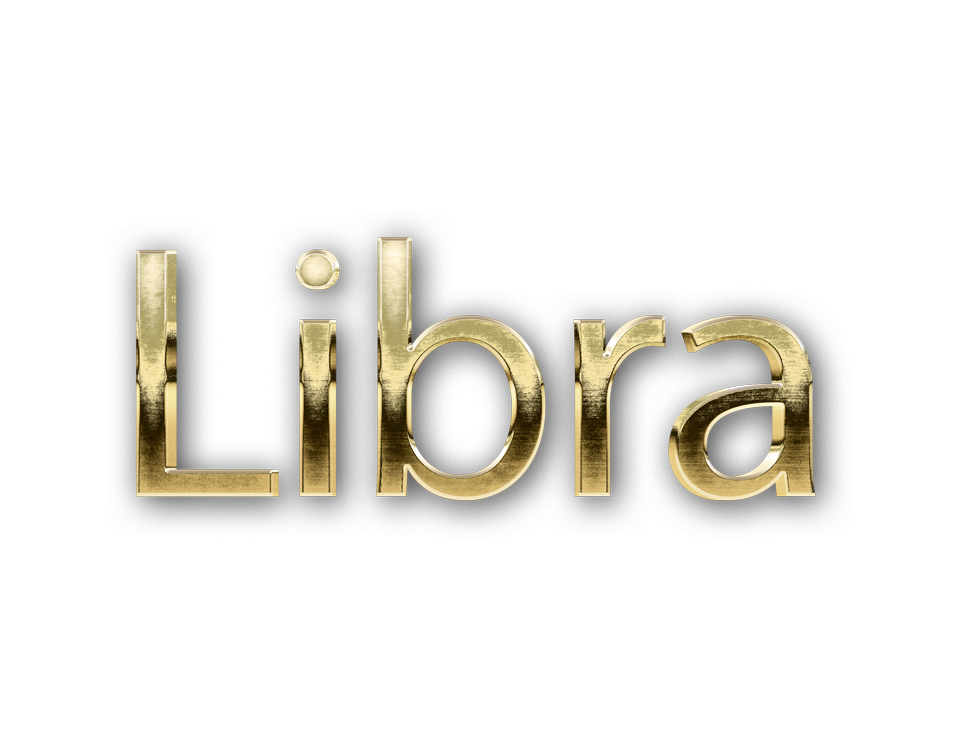 zodiac sign word LIBRA golden 3D text typography PNG images free